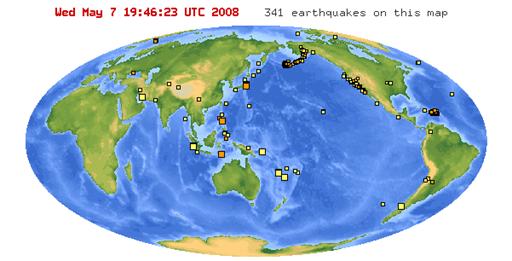 map of chile earthquake. that the map below showed