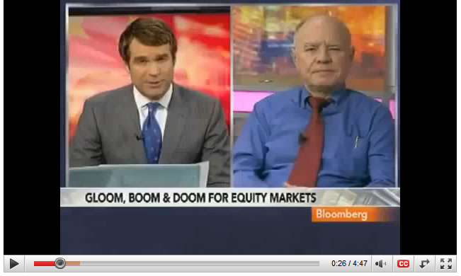 Marc Faber Again says Don't Buy Stocks, Says Equities to end lower this year 