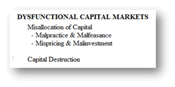 Dysfunctional Capital Markets