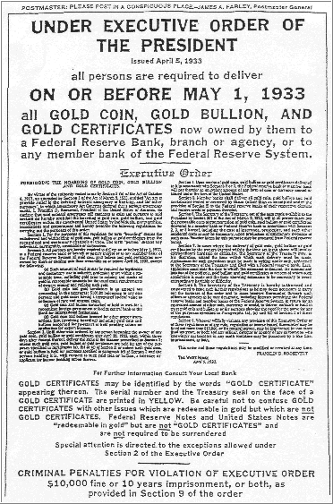 Gold Confiscation Order 1933