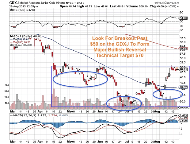 GDXJ Market Vectors Junior Gold Miners NYSE + BATS