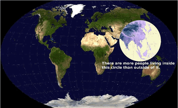 Population Distribution: Most dense population area