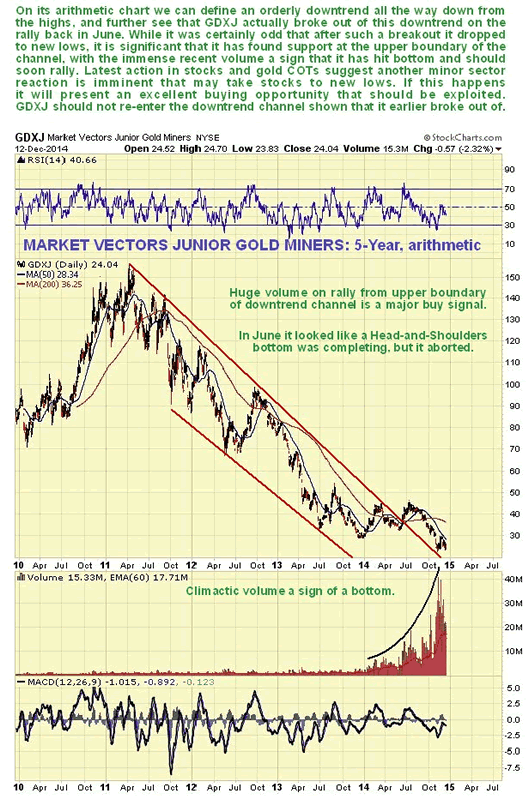 Market Vectors Junior Gold Miners 5-Year Arithmetic Chart