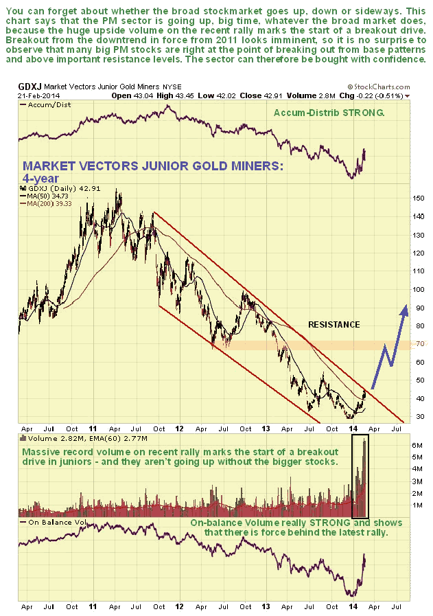 Market Vectors Junior Gold Miners 4-Year Chart