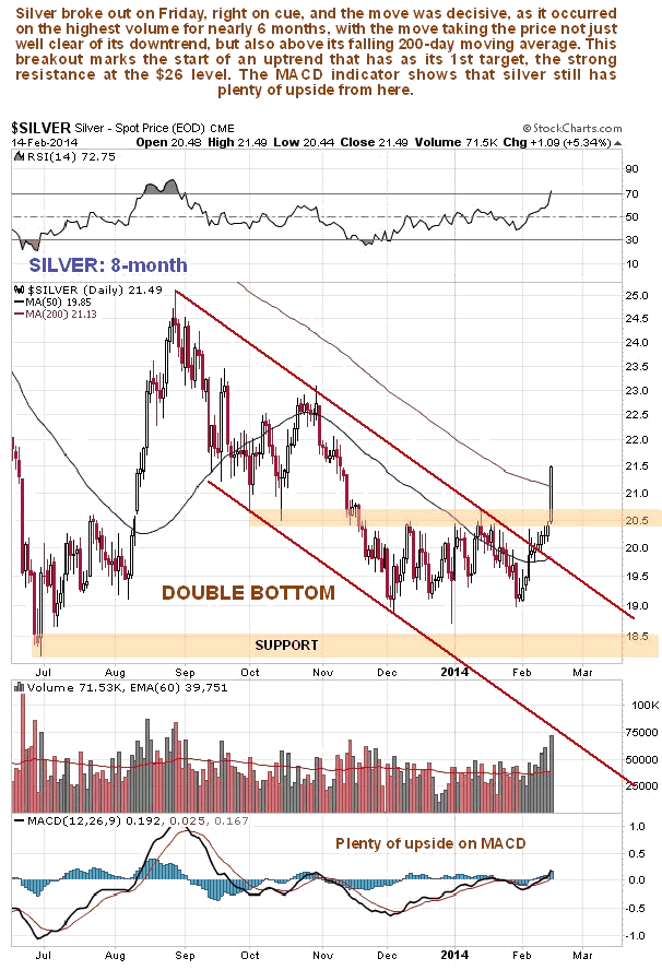 Daily Silver 8-Month Chart