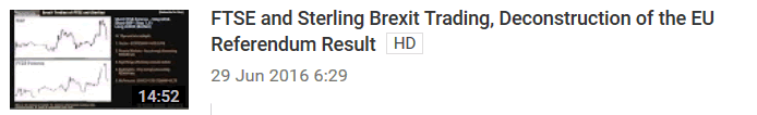 FTSE and Sterling Brexit Trading, Deconstruction of the EU Referendum Result 