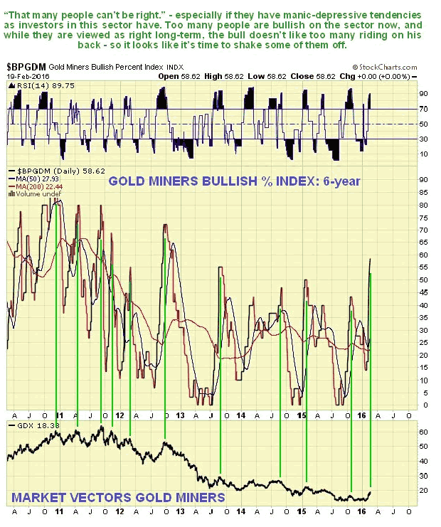 Gold Miners Bullish Percent Index Daily Chart