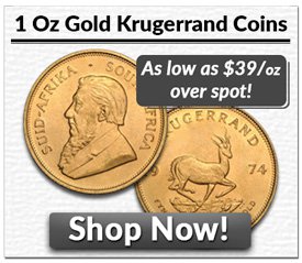 1 oz Gold Krugerrand Coins | As low as $39/oz over spot!