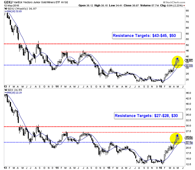 Market Vectors Junior Gold Miners ETF Weekly Chart