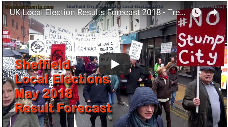 UK Local Elections Forecast 2018 - Trees vs Labour Sheffield City Council