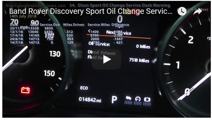 Land Rover Discovery Sport Oil Change Service Dash Warning Message