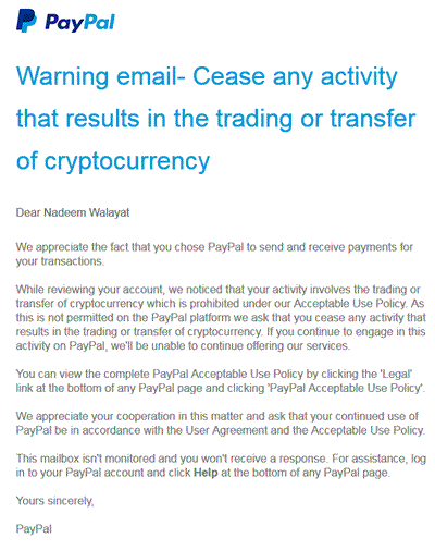 paypal crypto currency scam