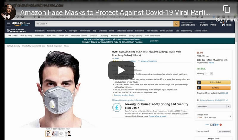 Amazon Face Masks to Protect Against Covid-19 Viral Particles N95, FPP2, PM2.5, for Kids and Adults