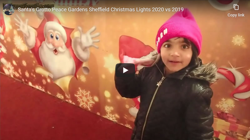 Santa's Grotto Peace Gardens Sheffield Christmas Lights 2020 vs 2019