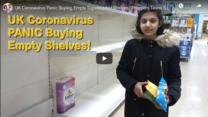 UK Coronavirus Panic Buying, Empty Supermarket Shelves - Preppers Tesco Shopping Trip Sheffield