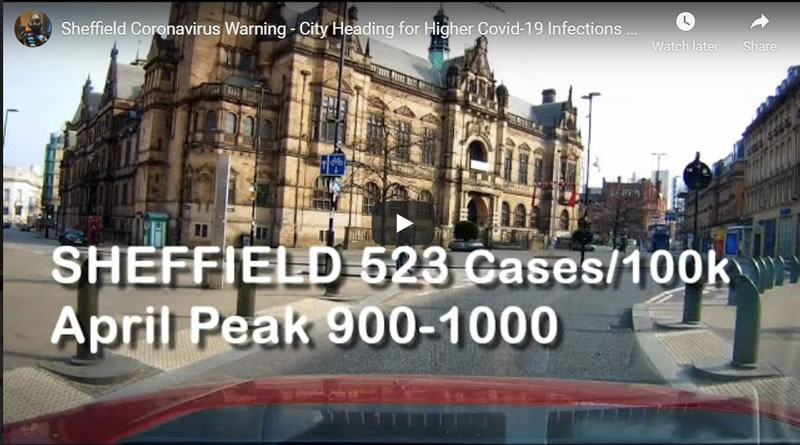 Sheffield Coronavirus Warning - UK Heading for Higher Covid-19 Infections than April Peak!