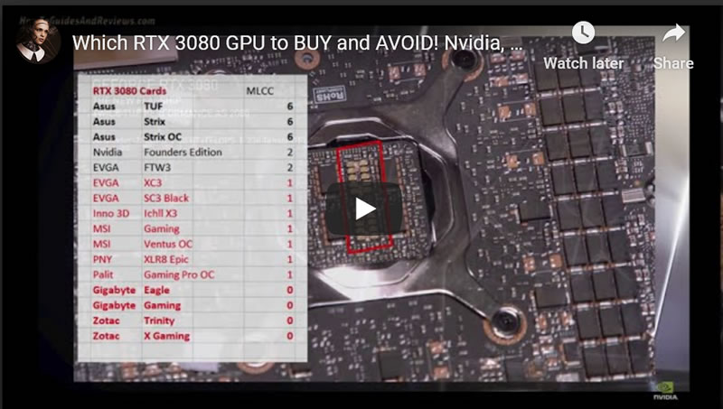 Which RTX 3080 GPU to BUY and AVOID! Nvidia, Asus, MSI , Palit, Gigabyte, Zotac, MLCC vs POSCAPS