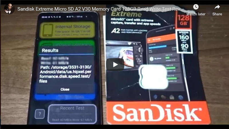 Sandisk Extreme Micro SD A2 V30 Memory Card 128GB Read Write Test Review vs Sales Pitch