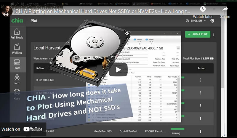 CHIA Plotting on Mechanical Hard Drives Not SSD's or NVME2s - How Long to Plot