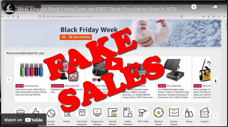 Why Most Amazon Black Friday Sales are FAKE! Stock Price Set to Crash to NEW BEAR Market LOW