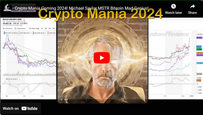 Crypto Mania Coming 2024! Michael Saylor MSTR Bitcoin Mad Genius!