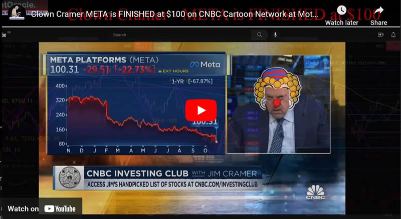 Clown Cramer META is FINISHED at $100 on CNBC Cartoon Network at Mother of Tech Stocks Buying Opps!