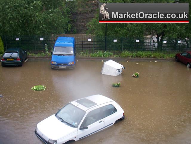 Sheffiled Flooding 2007 -Not everyone has headed the advice, cars litterally start to drift in the car park