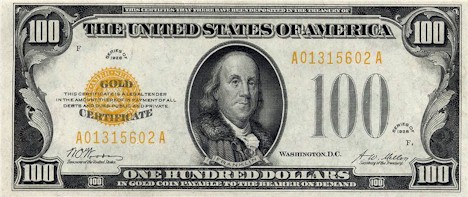US$100 Gold Certificate