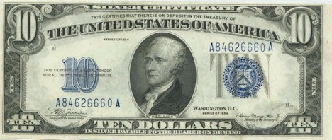 US$10 Silver Certificate