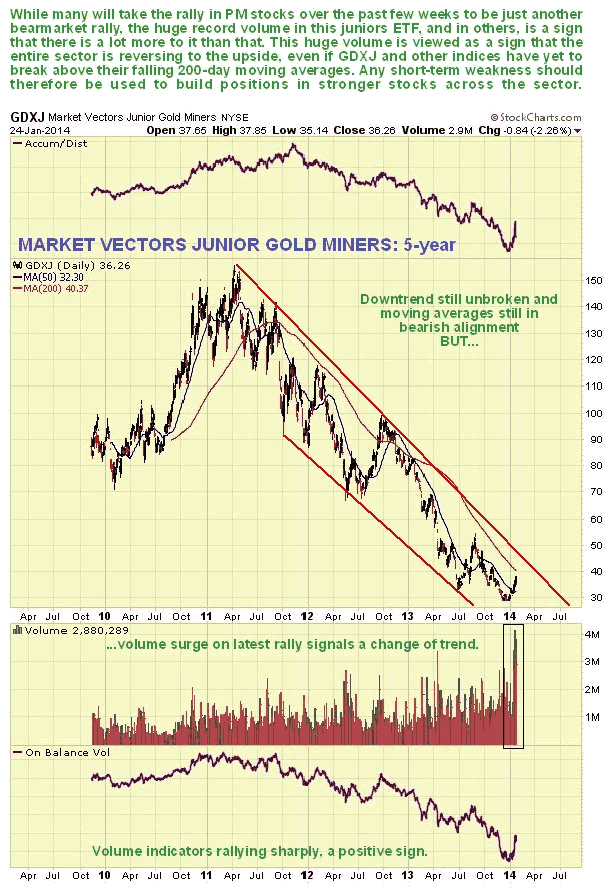 Market Vectors Junior Gold Miners 5-Year Chart