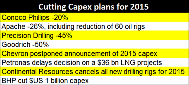 Capex Plans for 2015