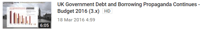 UK Government Debt and Borrowing Propaganda Continues - Budget 2016 (3.x)