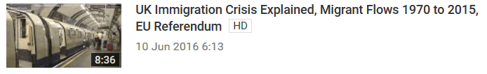 UK Immigration Crisis Explained, Migrant Flows 1970 to 2015, EU Referendum 