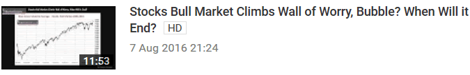 Stocks Bull Market Climbs Wall of Worry, Bubble? When Will it End?