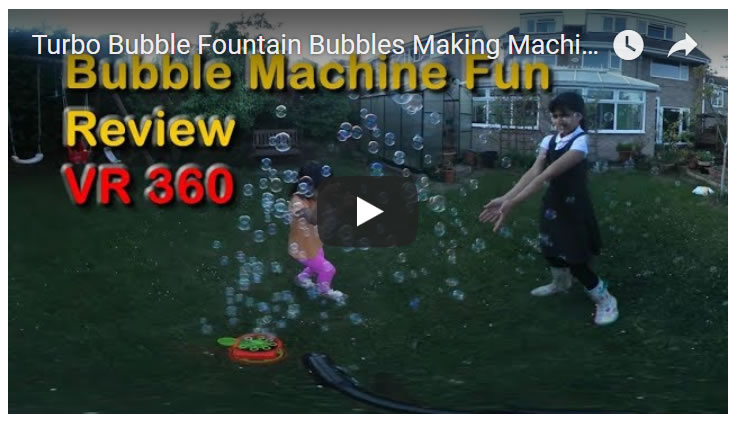 Turbo Bubble Fountain Bubbles Machine for Kids Summer Fun Activities - VR 360