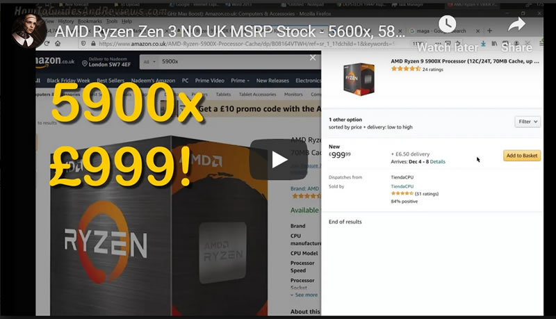 AMD Ryzen Zen 3 NO UK MSRP Stock - 5600x, 5800x, 5900x 5950x Selling at DOUBLE FAKE MSRP Prices