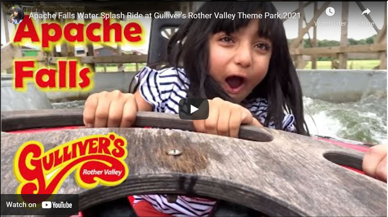 Apache Falls Water Splash Ride at Gulliver's Rother Valley Theme Park 2021