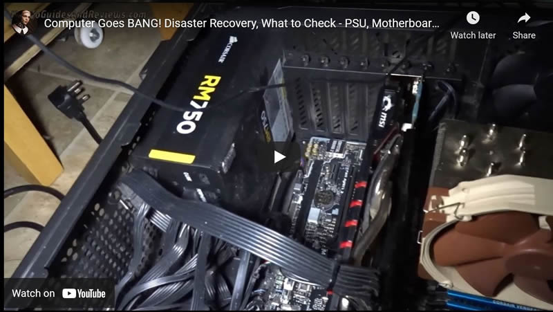 Computer Goes BANG! Disaster Recovery, What to Check - PSU, Motherboard, Capacitor
