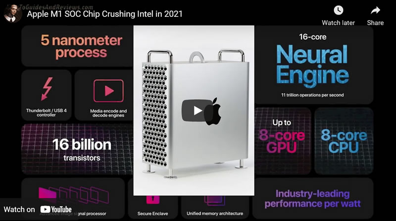 Apple M1 SOC Chip Crushing Intel in 2021