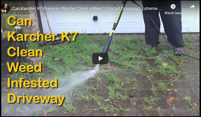 Can Karcher K7 Pressure Washer Clean a Weed Infested Driveway? Extreme Power Test