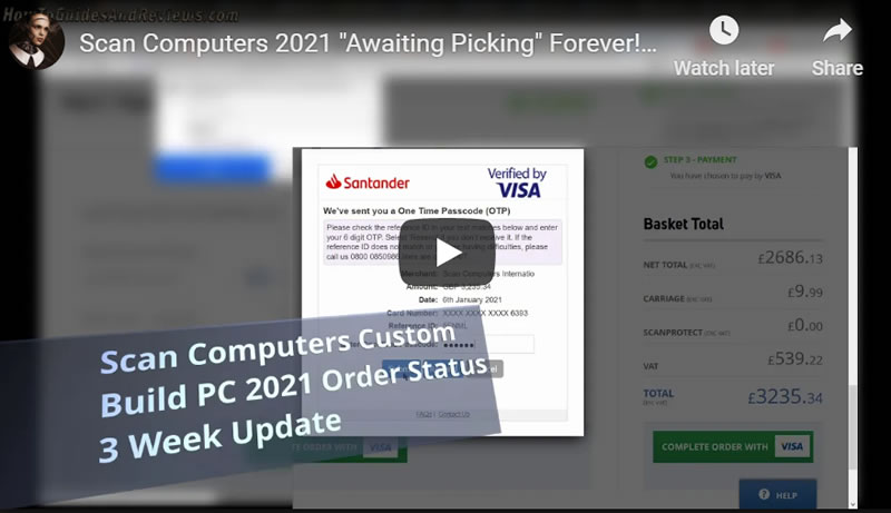 Scan Computers 2021 "Awaiting Picking" - 5950x RTX 3080 Custom PC Build Stock Status