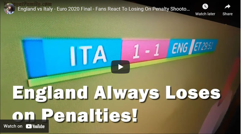 England V Italy - Euro 2020 Final - Fans React To Losing On Penalty Shootout - UEFA 2021