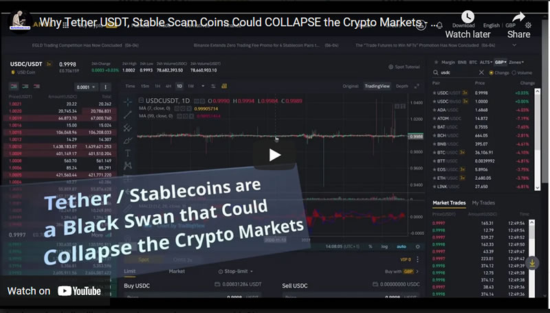 Why Tether USDT, Stable Scam Coins Could COLLAPSE the Crypto Markets - Black Swan 2021