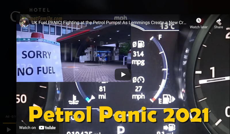UK Fuel PANIC! Fighting at the Petrol Pumps! As Lemmings Create a New Crisis