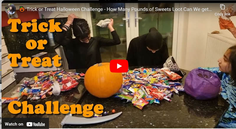 �� Trick or Treat Halloween Challenge - How Many Pounds of Sweets Loot Can We get ? ��