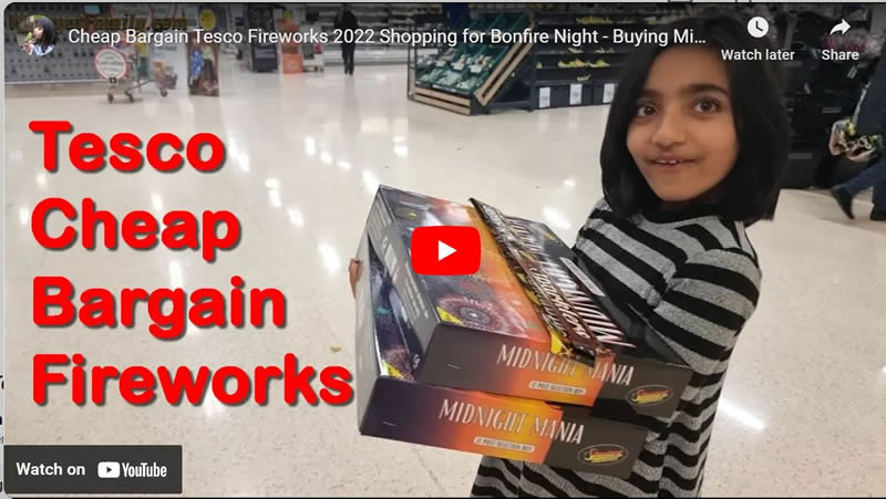 Cheap Bargain Tesco Fireworks 2022 Shopping for Bonfire Night - Buying Midnight Mania Box 2 for £45