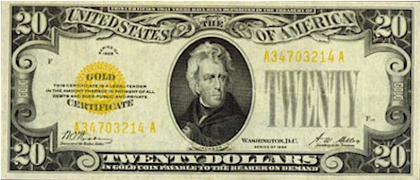 US$20 Gold Certificate