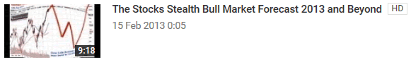 The Stocks Stealth Bull Market Forecast 2013 and Beyond 